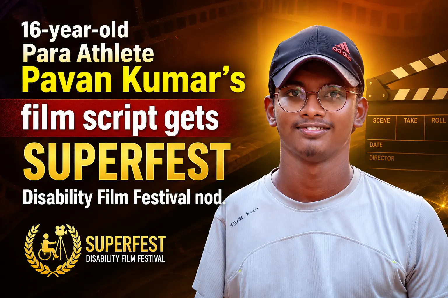 16-year-old Para Athlete Pavan Kumar’s film script gets Superfest Disability Film Festival nod