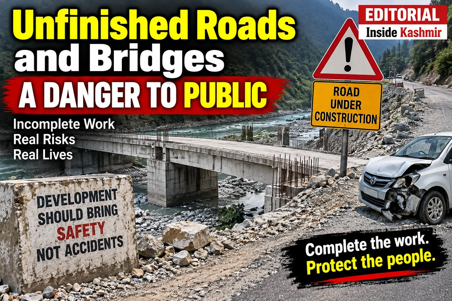Unfinished Roads and Bridges Must Not Become Death Traps