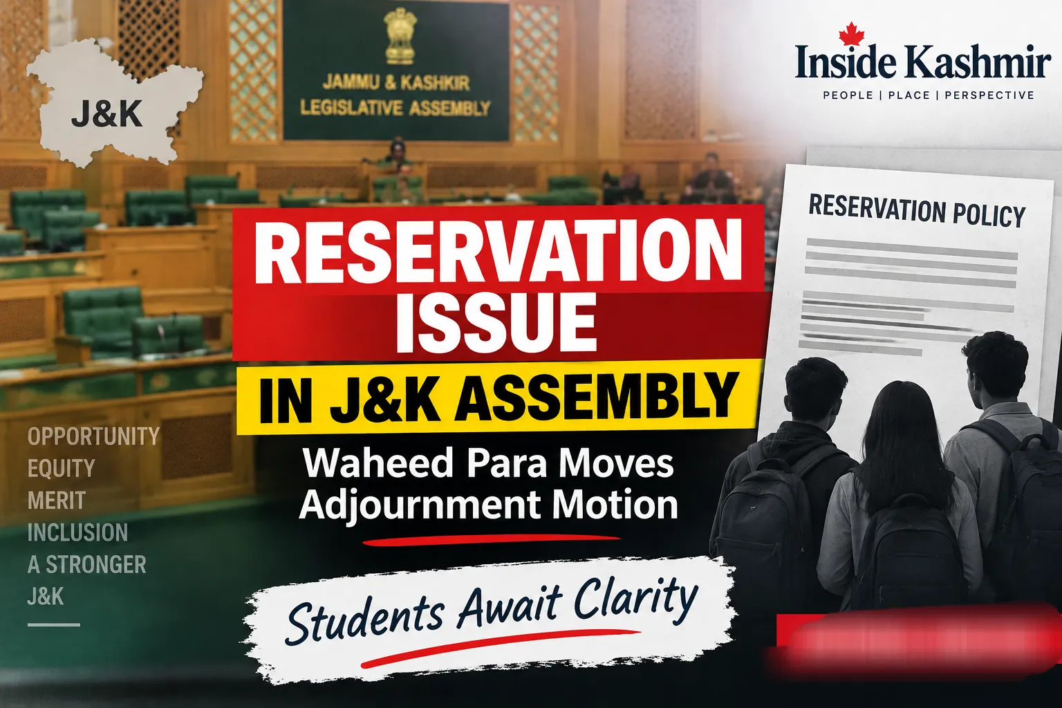 Waheed Para Moves Adjournment Motion on Reservation Issues in J&K Assembly