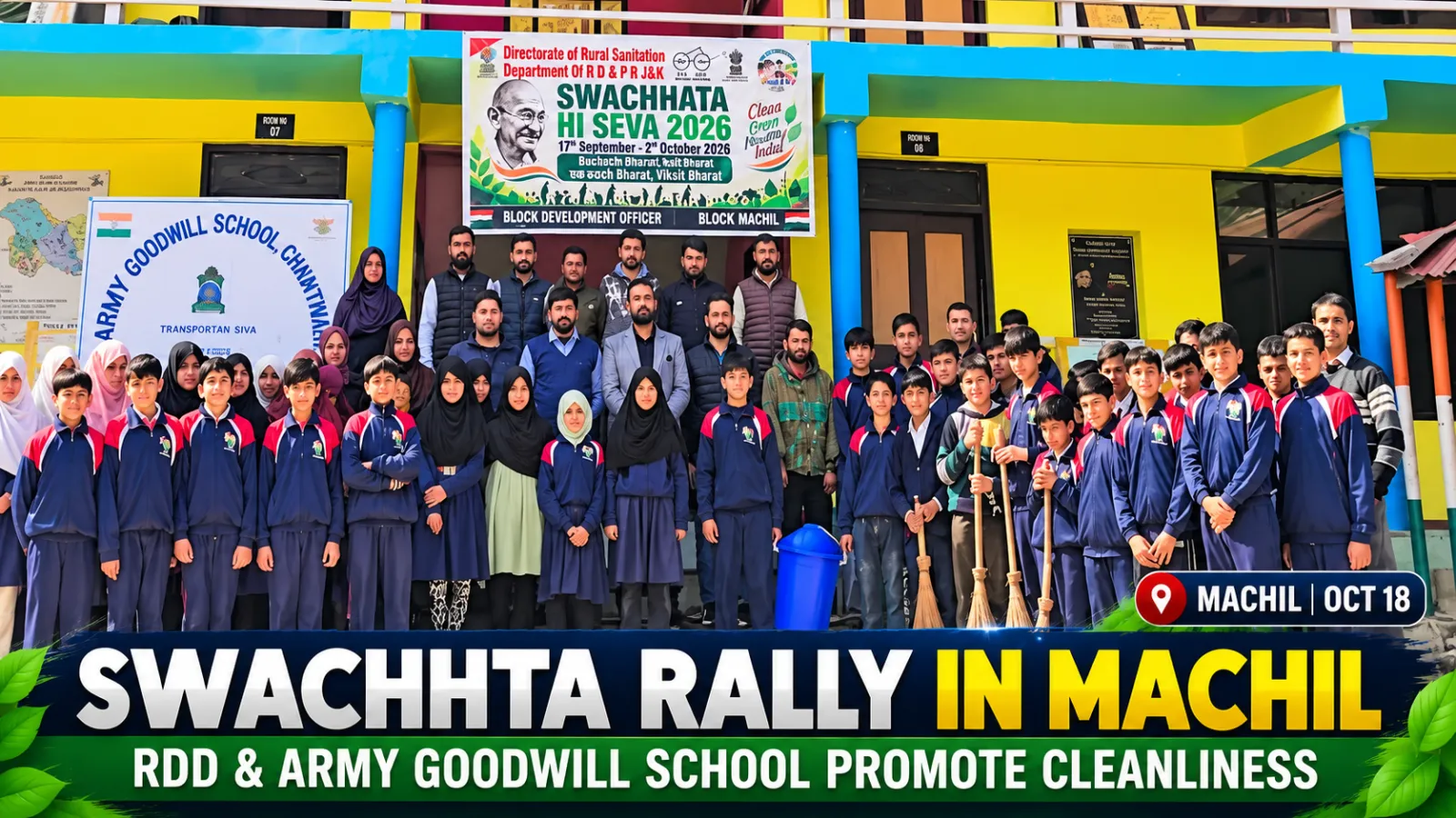 RDD Machil, Army Goodwill School Organise Swachhta Rally to Promote Cleanliness and Environmental Awareness