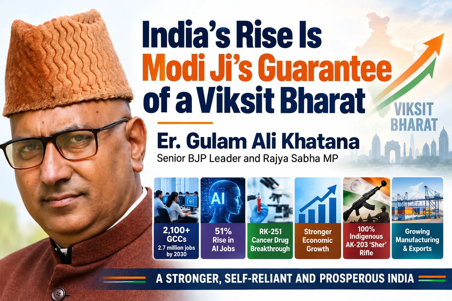 India’s Rise Is Modi Ji’s Guarantee of a Viksit Bharat: Er. Gulam Ali Khatana