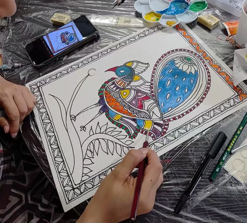 Indian missions in China organise workshops on Madhubani art
