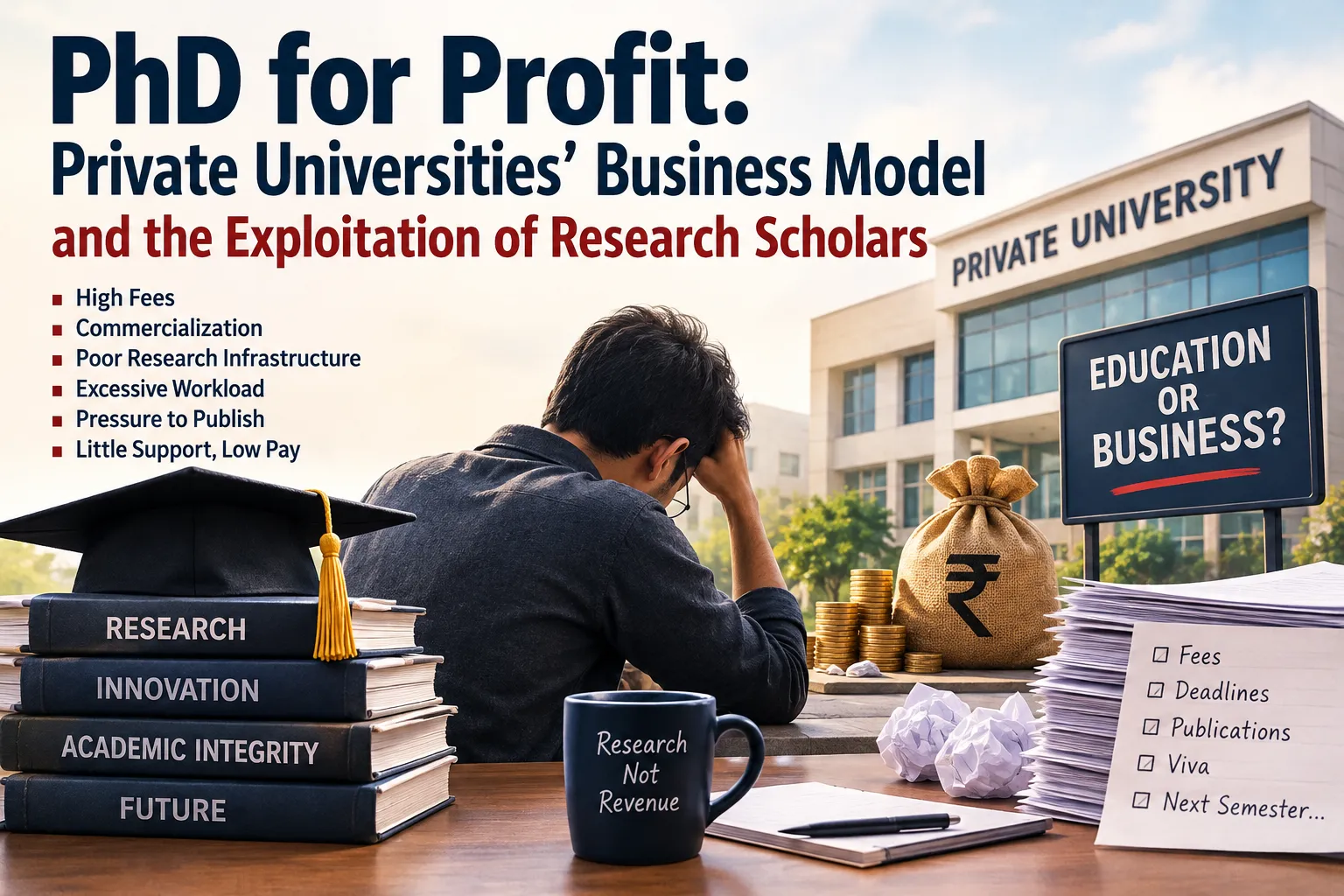 Private Universities’ PhD Business Model -PhD for Profit  Exploitation of Research Scholars