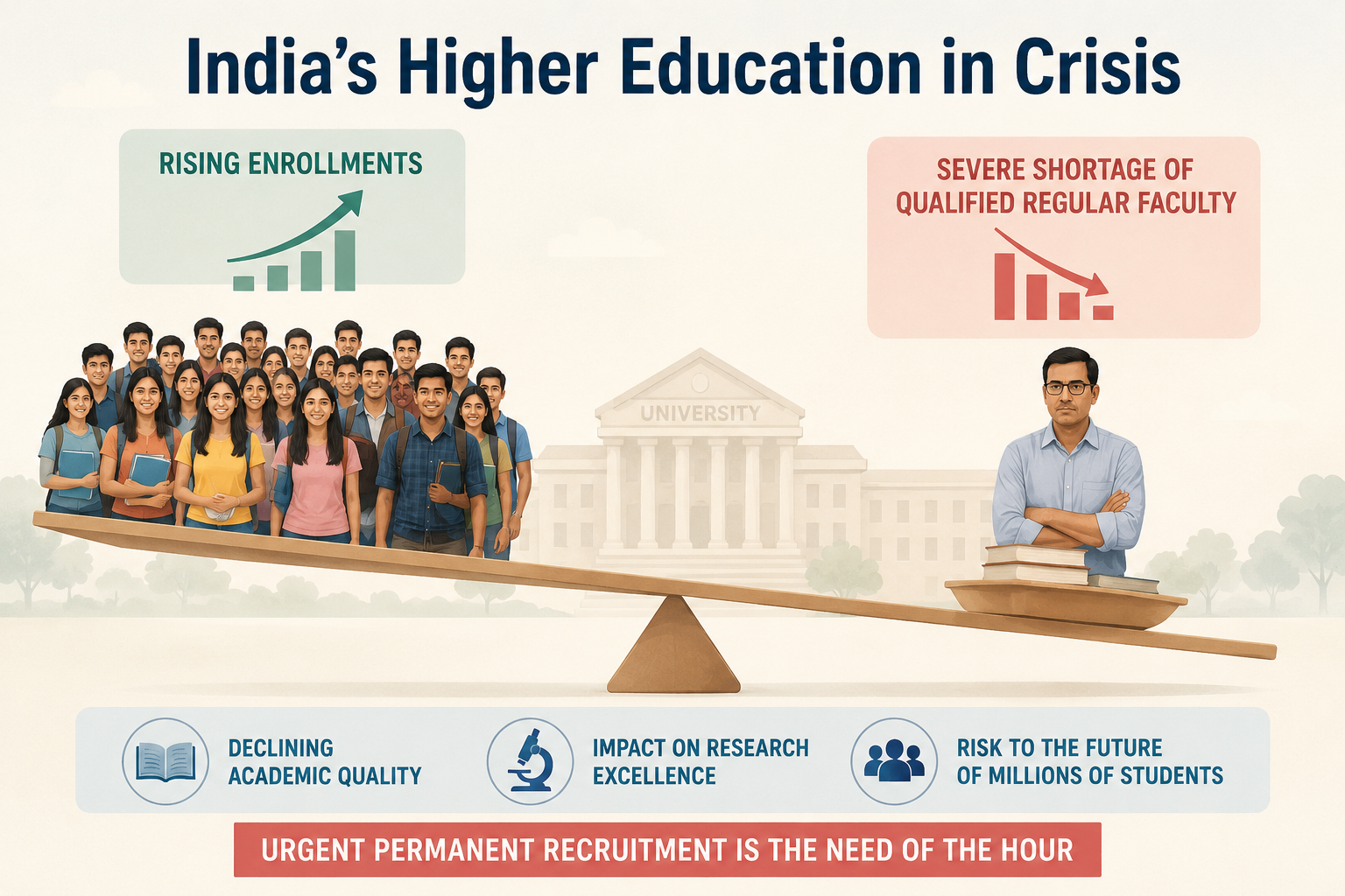 Severe Shortage of Qualified Regular Faculty: