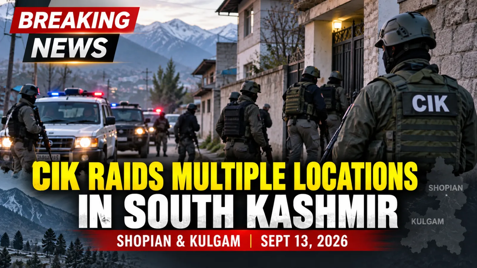 CIK Conducts Raids at Multiple Locations in South Kashmir