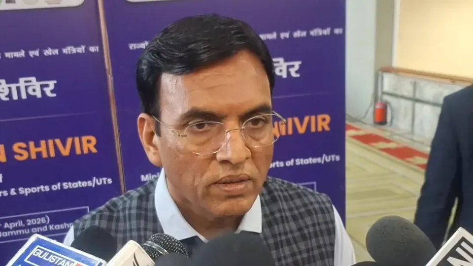 Union Sports Minister Mansukh Mandaviya felicitates Indian contingent on winning historic bronze medal