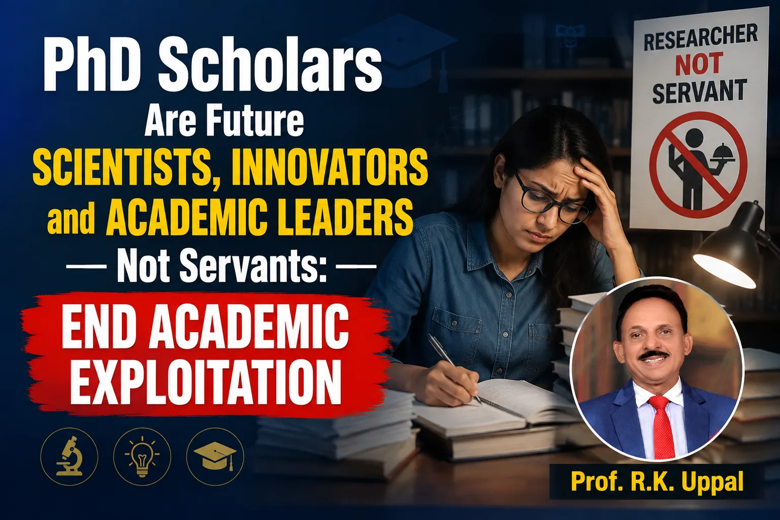 PhD Scholars Are Future Scientists, Innovators and Academic Leaders - Not Servants: