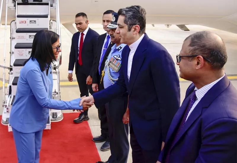 Venezuela’s Acting President Delcy Rodriguez arrives in India on 5-day visit