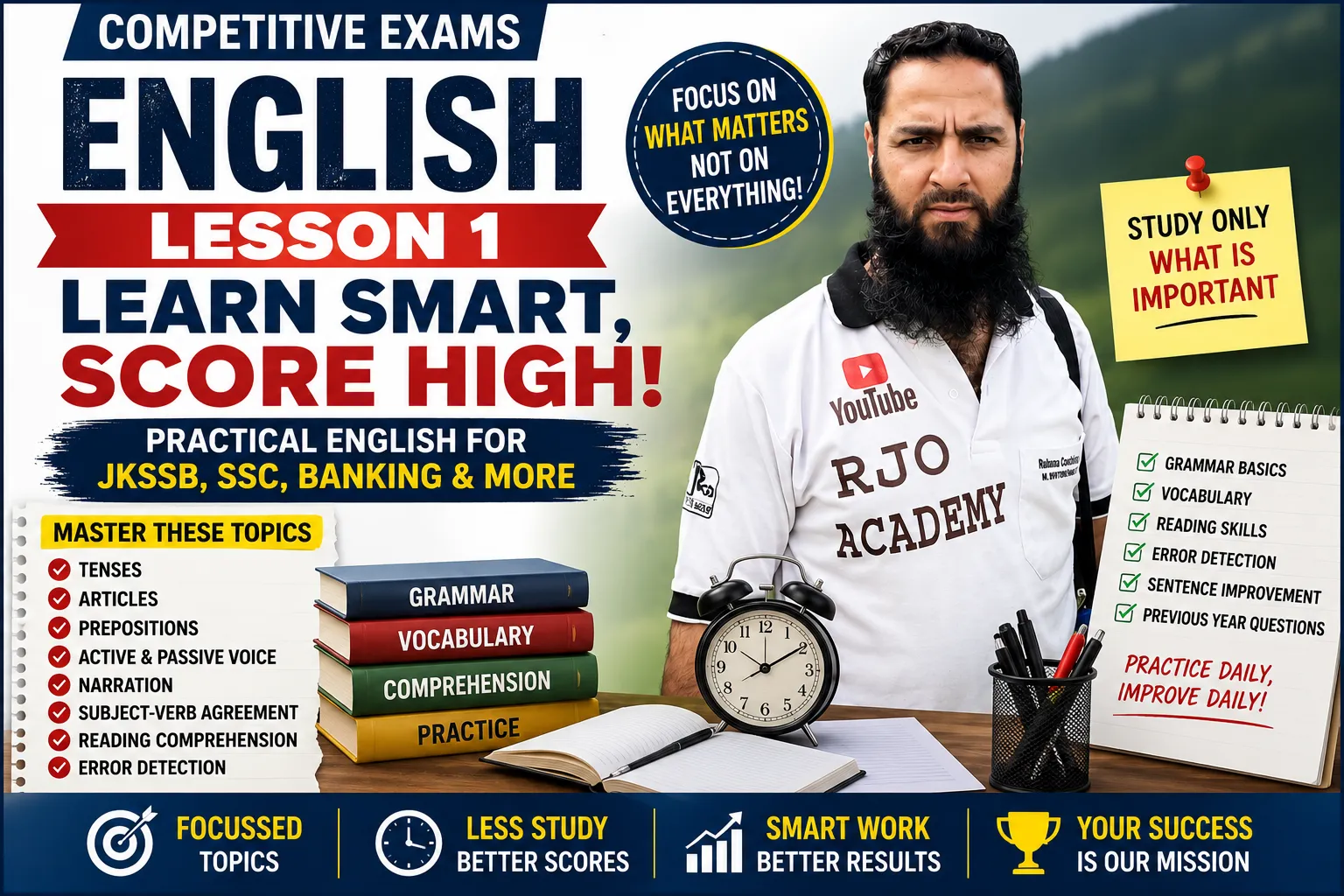 English Preparation for Competitive Exams: Study Smart, Not Everything